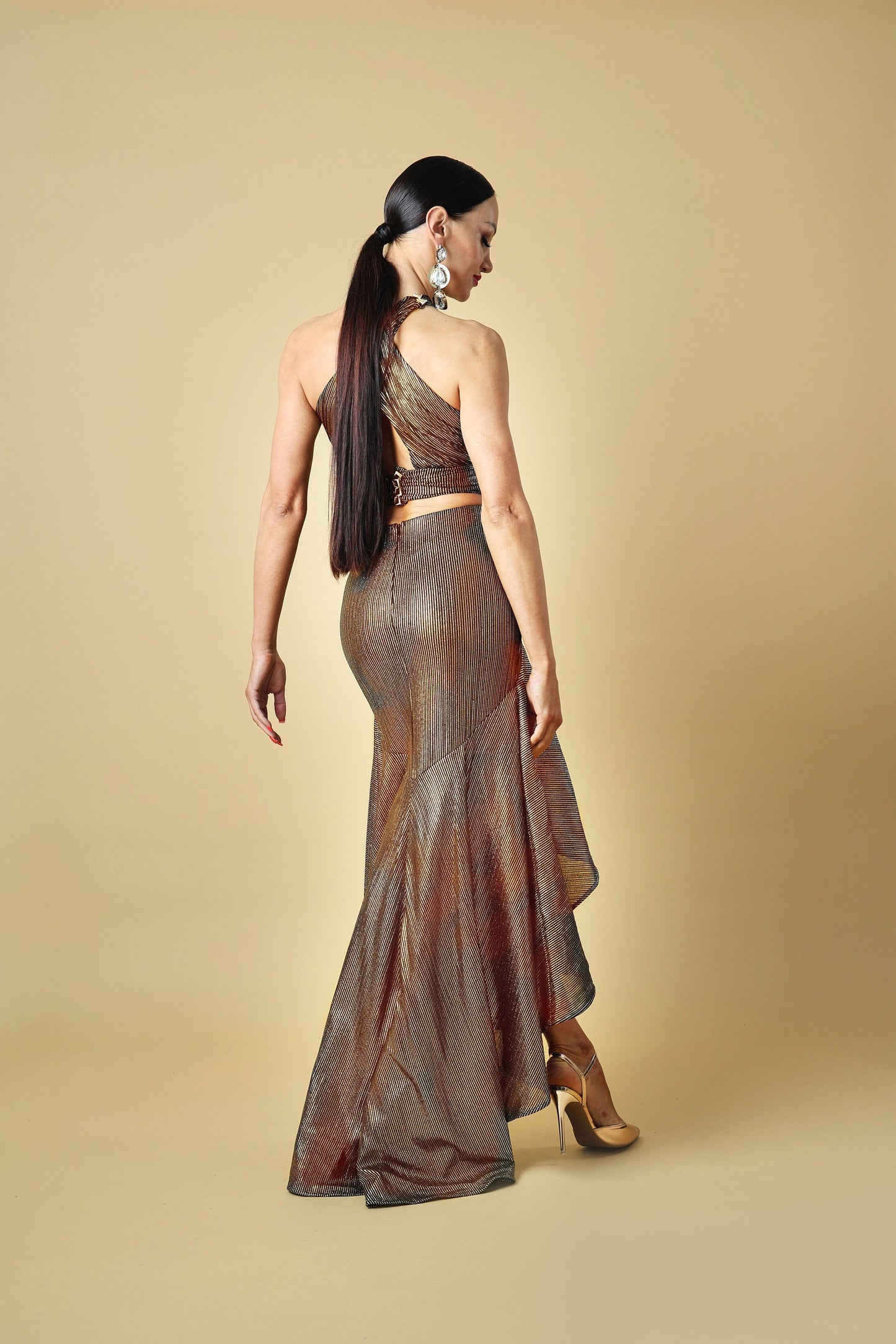 High Waist Ruffles Long Skirt