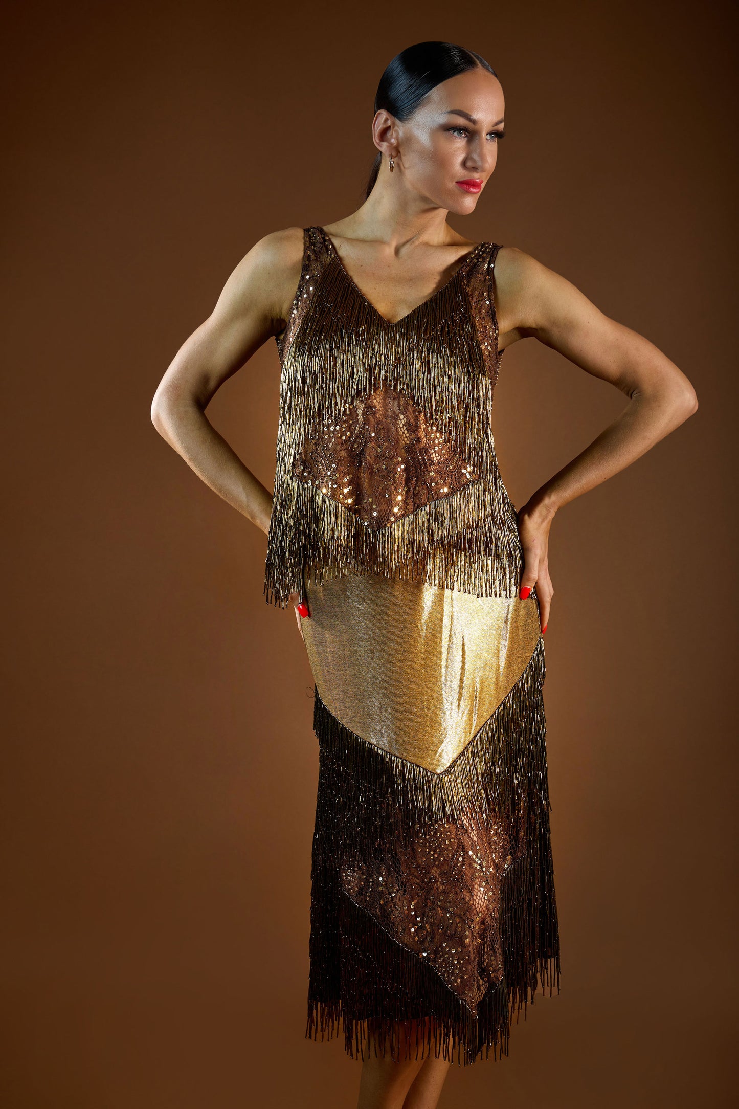 Beaded Fringe Short Skirt