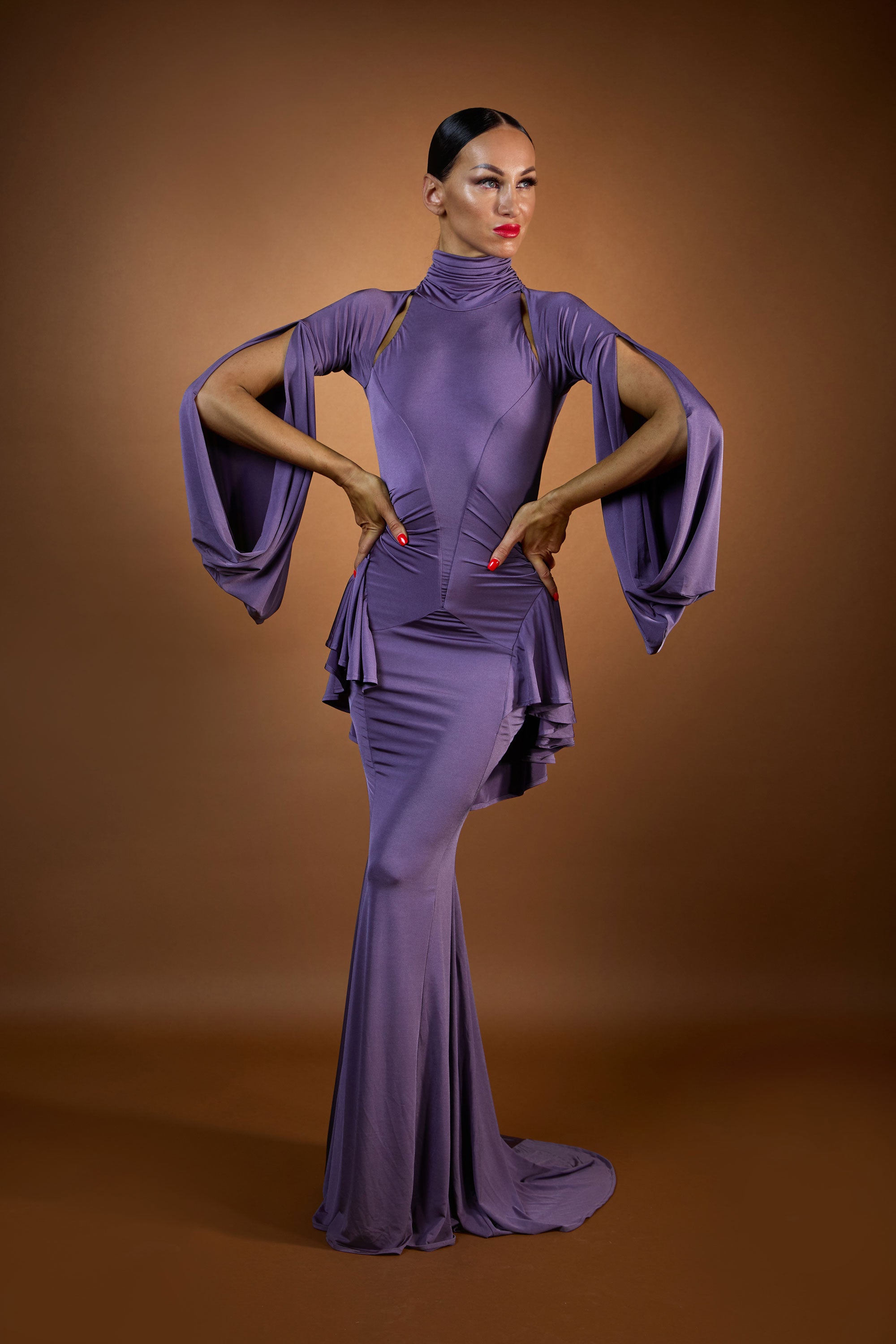 Turtle Neck Cut-Out Long Sleeves Evening Dress – Espen Salberg Haute