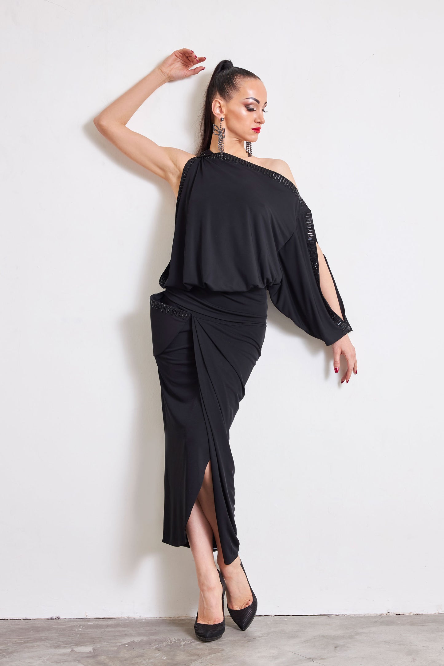 Boat Neck Crystal Edge Top