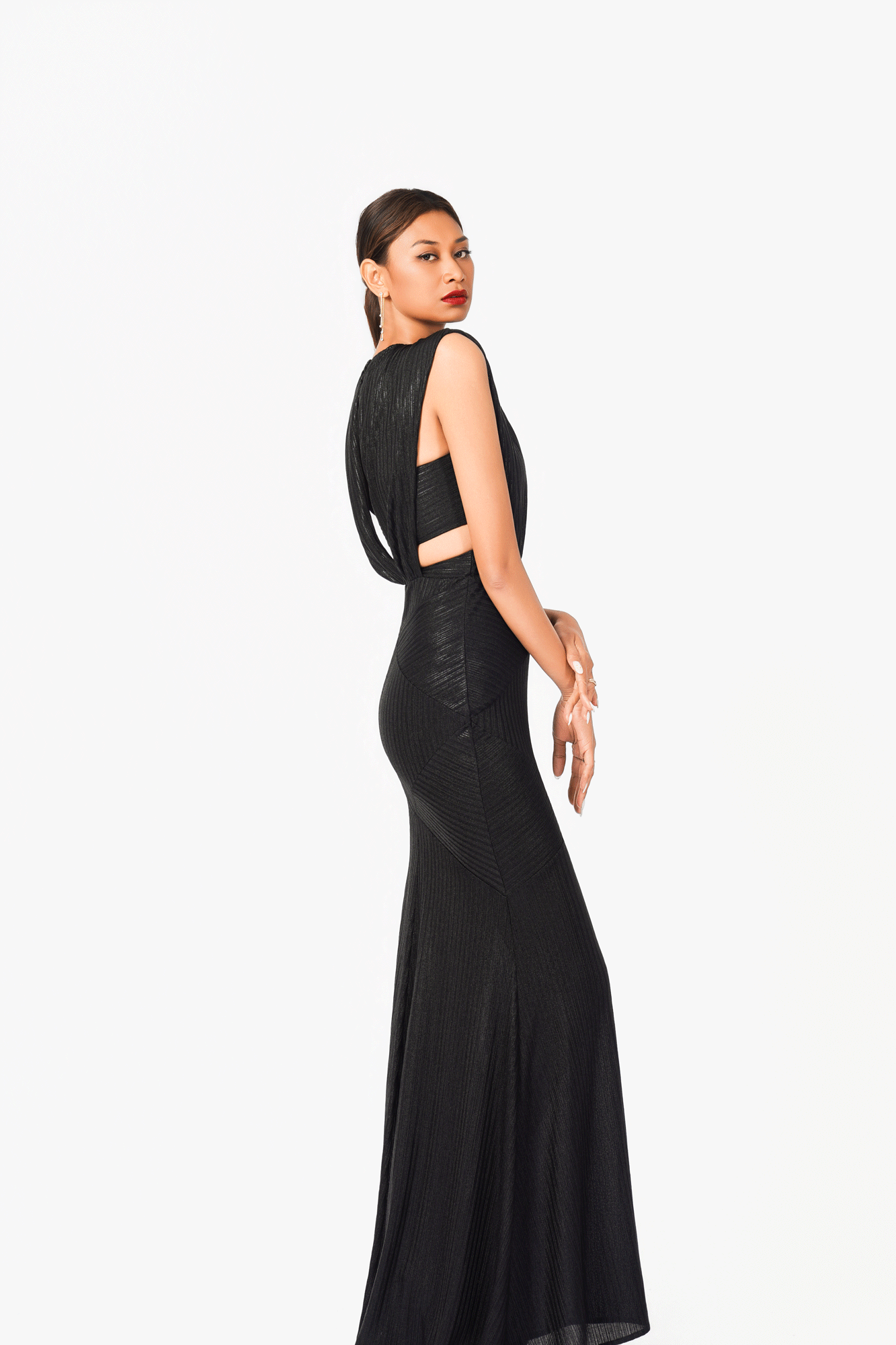 Sleeveless Half Mermaid Evening Dress