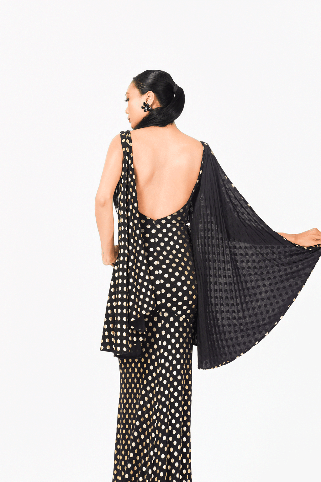 Sleeveless Bat Wing Back Evening Dress