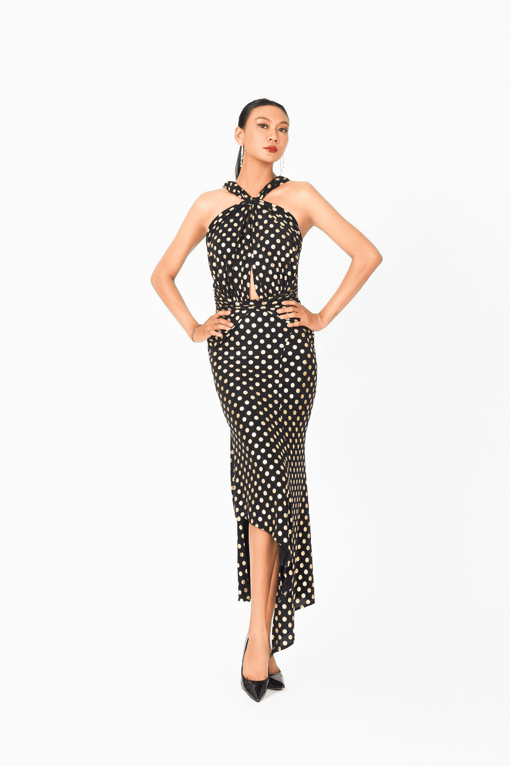 Halter Slit Cocktail Dress