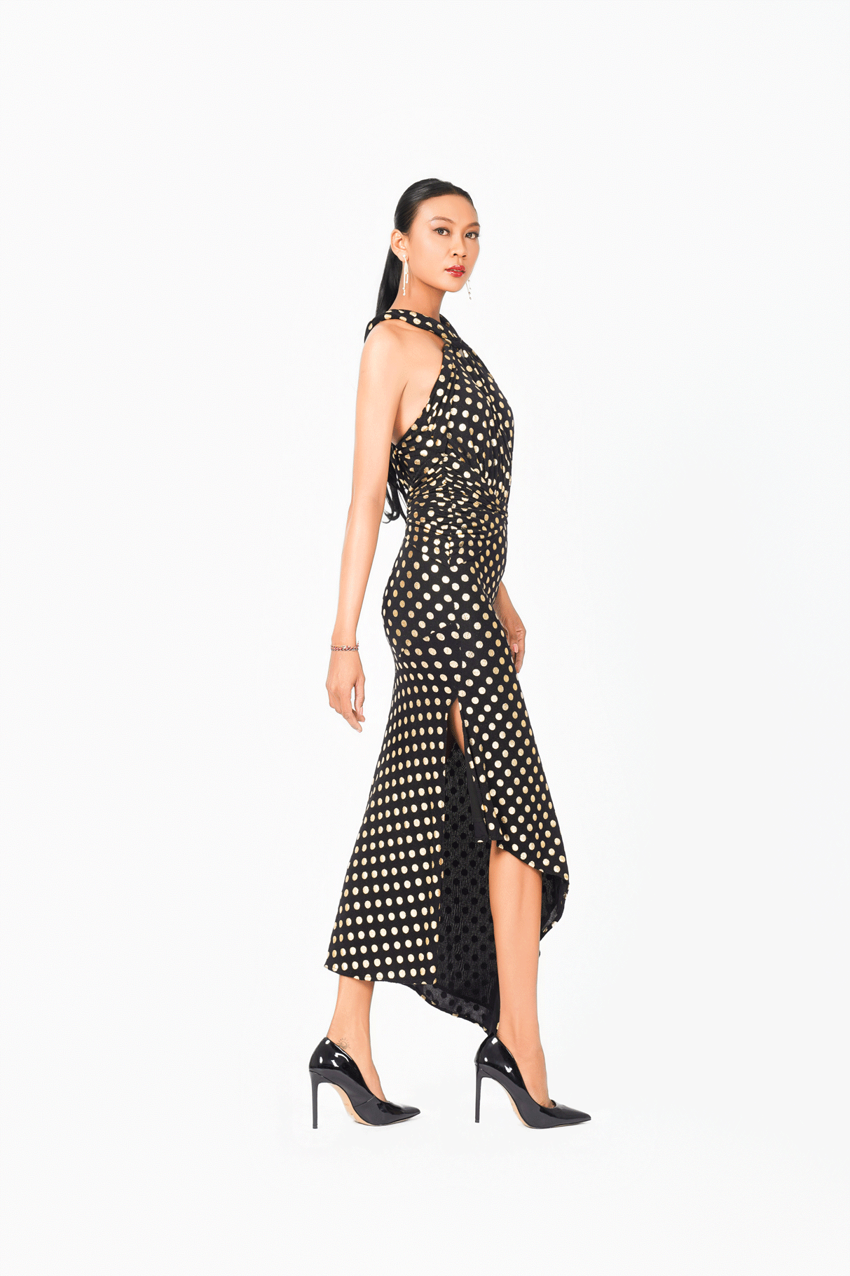 Halter Slit Cocktail Dress