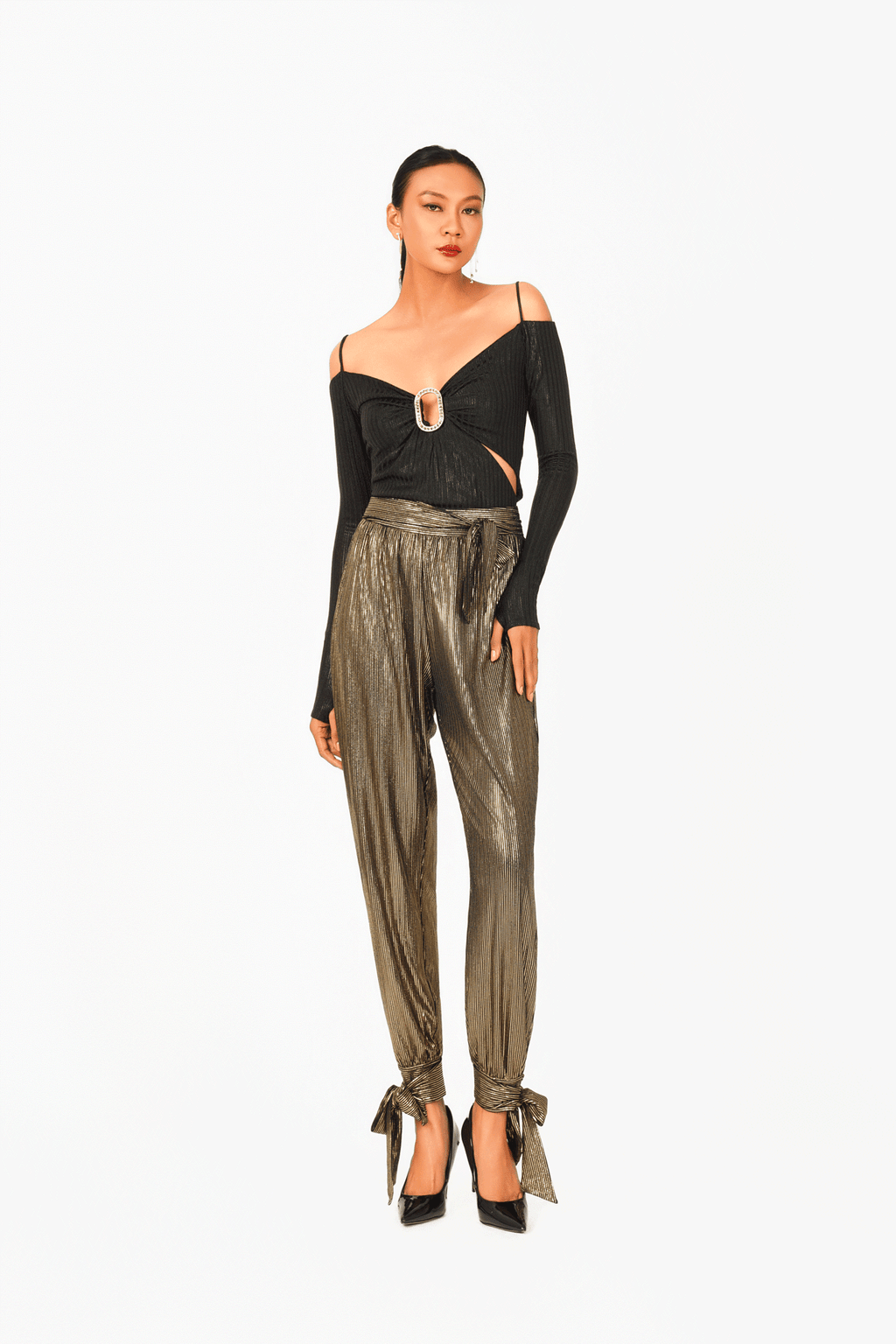 Off-Shoulder Buckle Top