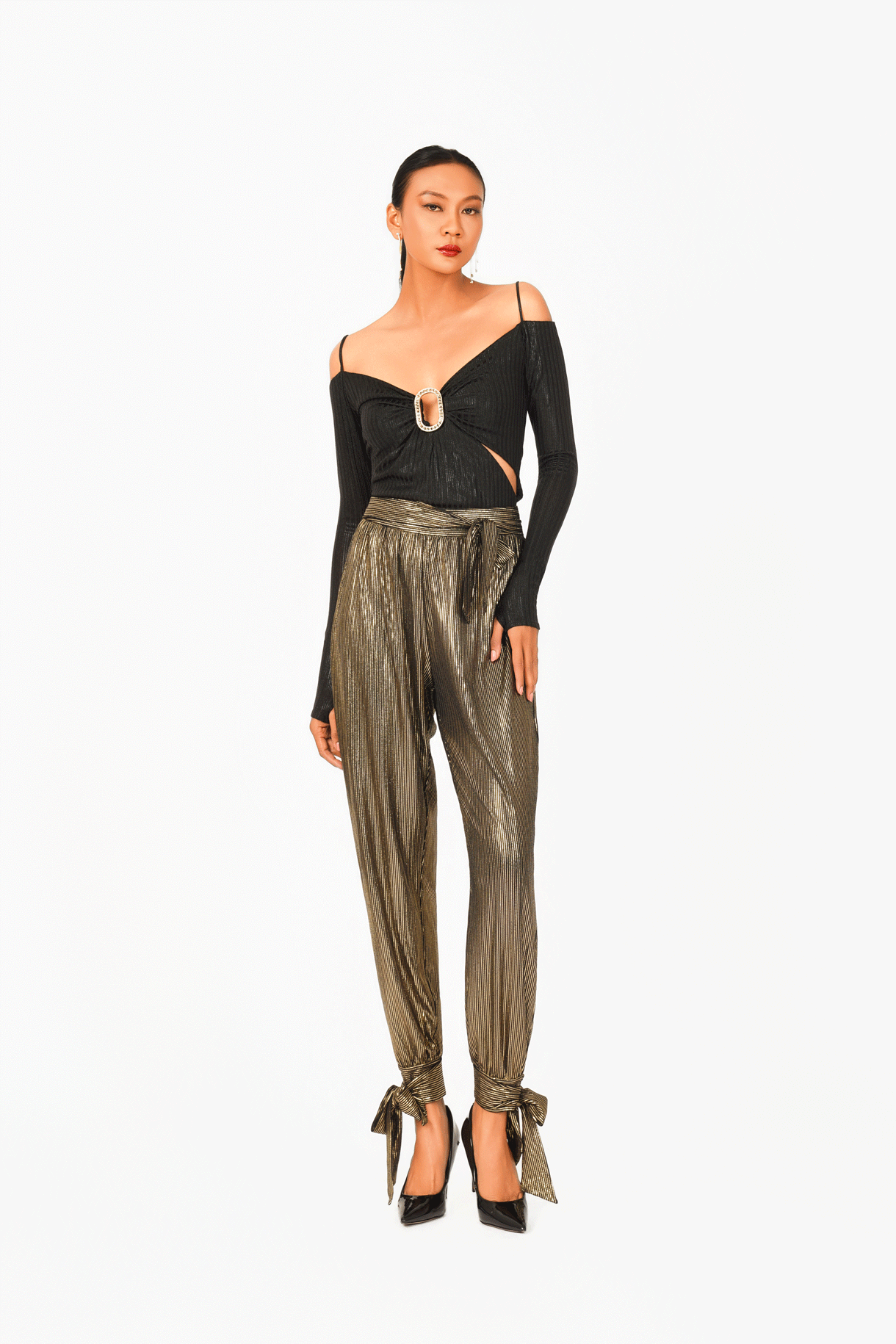 Off-Shoulder Buckle Top