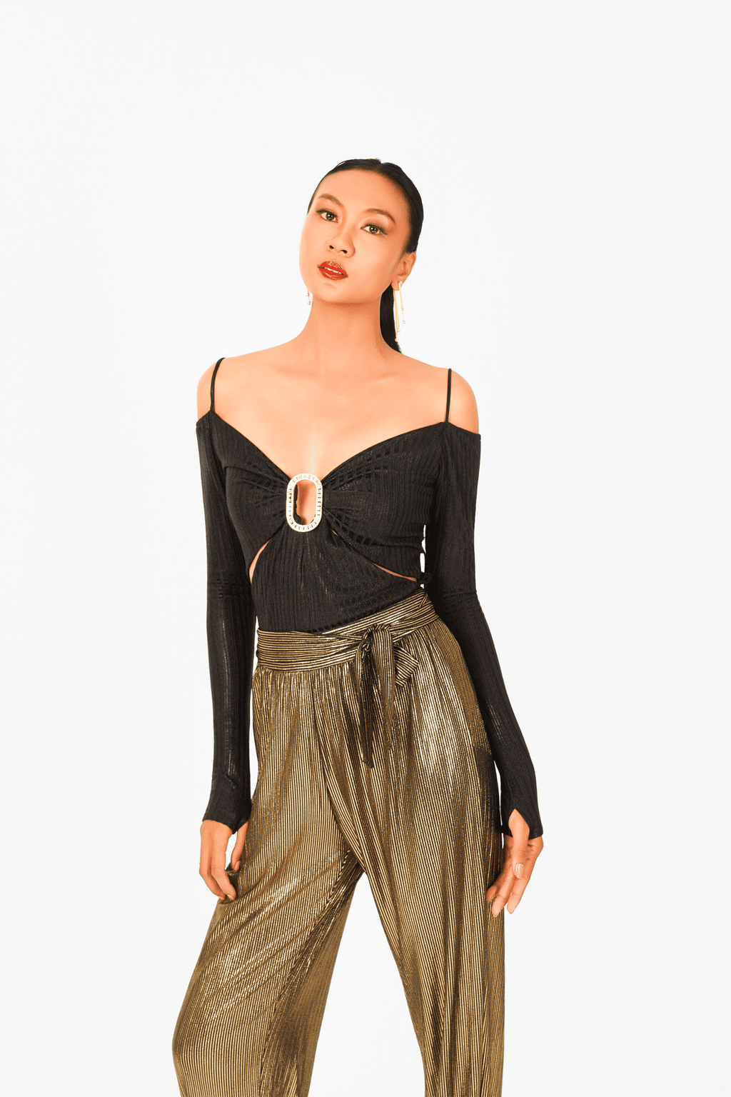 Off-Shoulder Buckle Top