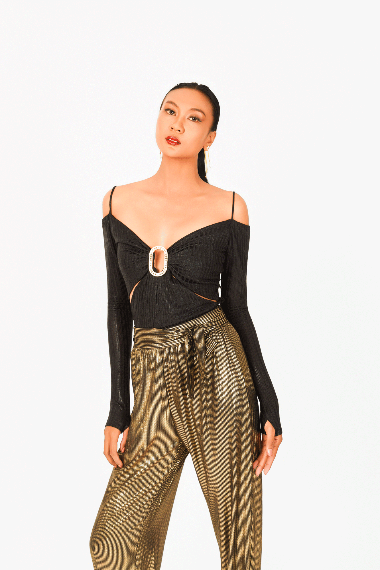Off-Shoulder Buckle Top