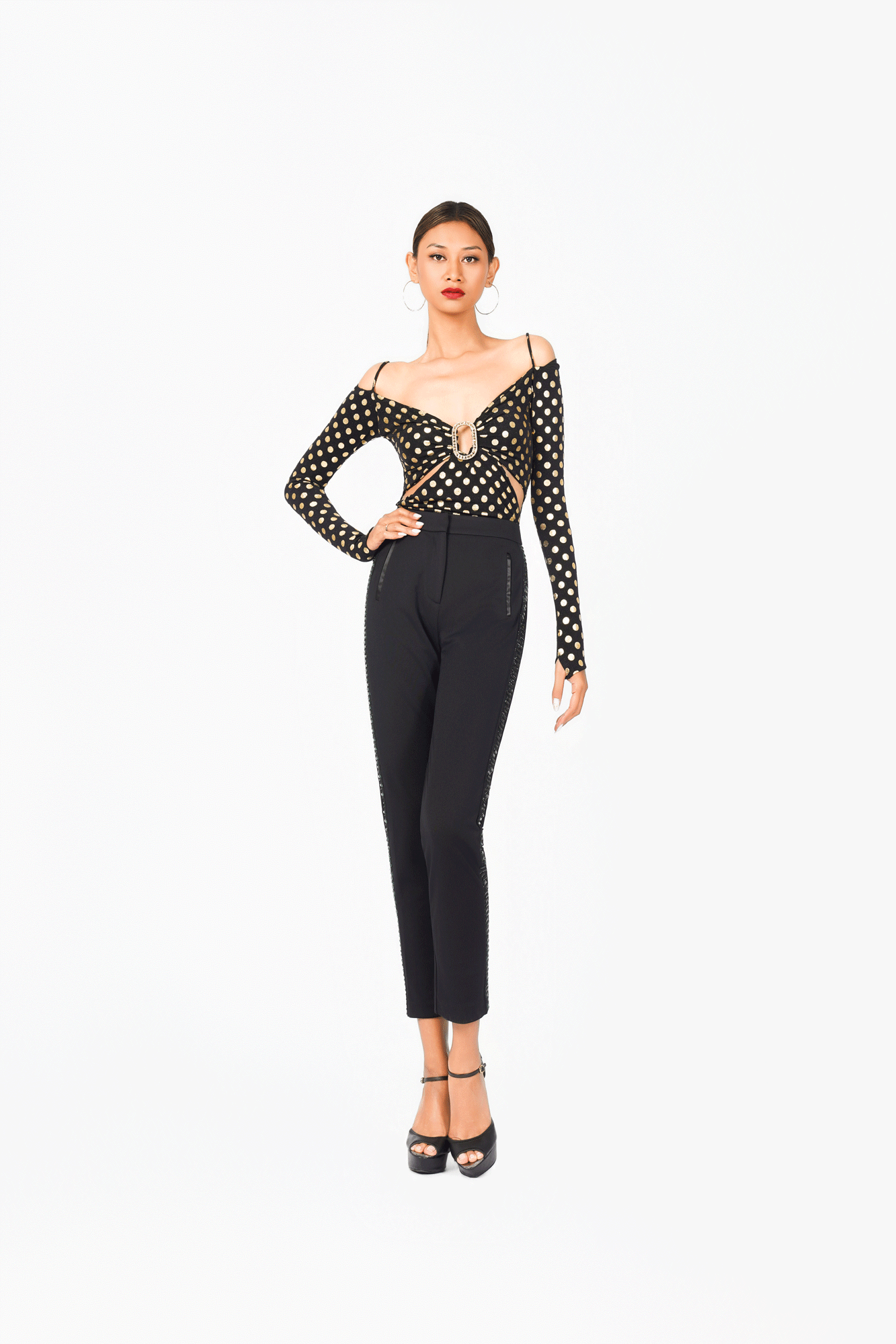 Off-Shoulder Buckle Top