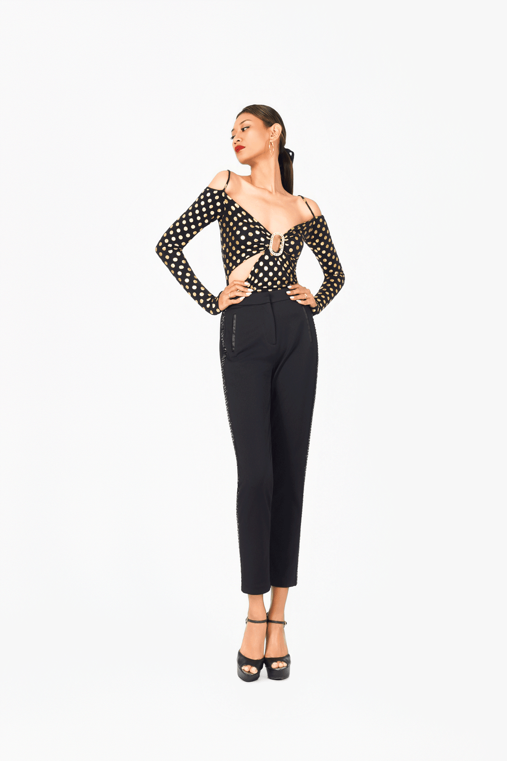 Off-Shoulder Buckle Top