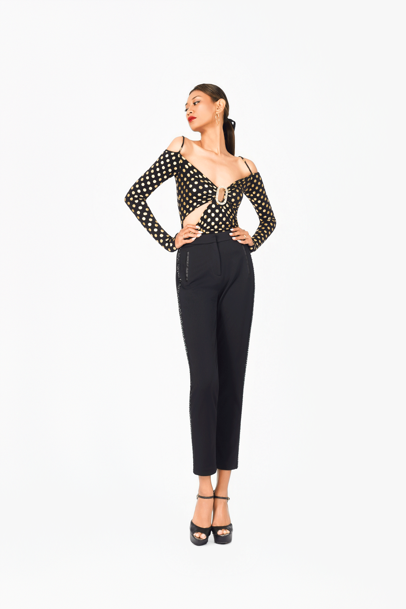 Off-Shoulder Buckle Top