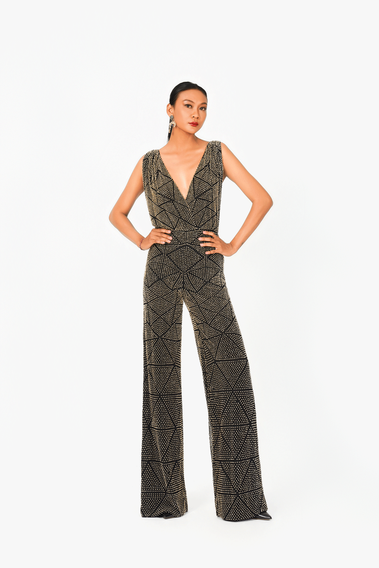 Deep-V Hot Fixed Jumpsuit