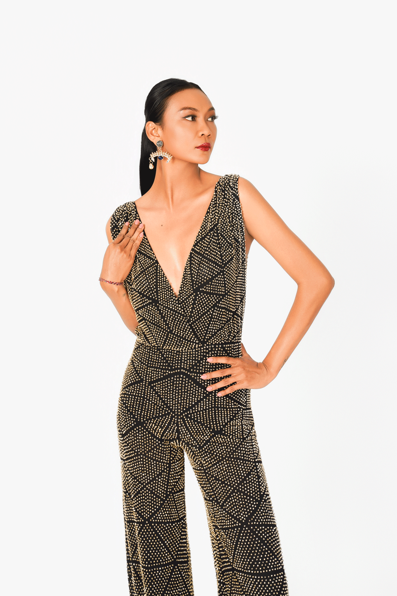Deep-V Hot Fixed Jumpsuit