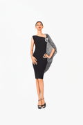 Asymmetric Neckline Hot Fixed Cocktail Dress