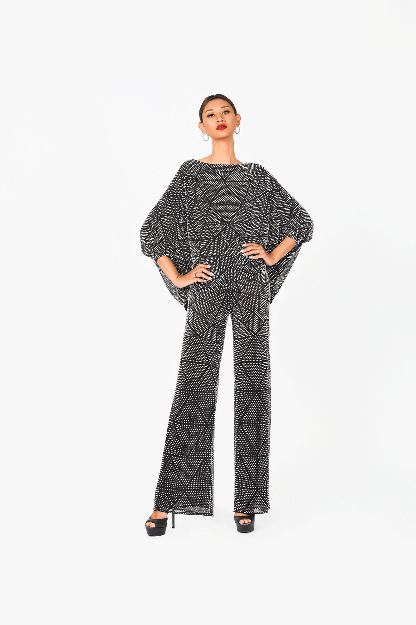 Bat Wing Sleeves Hot Fixed Top