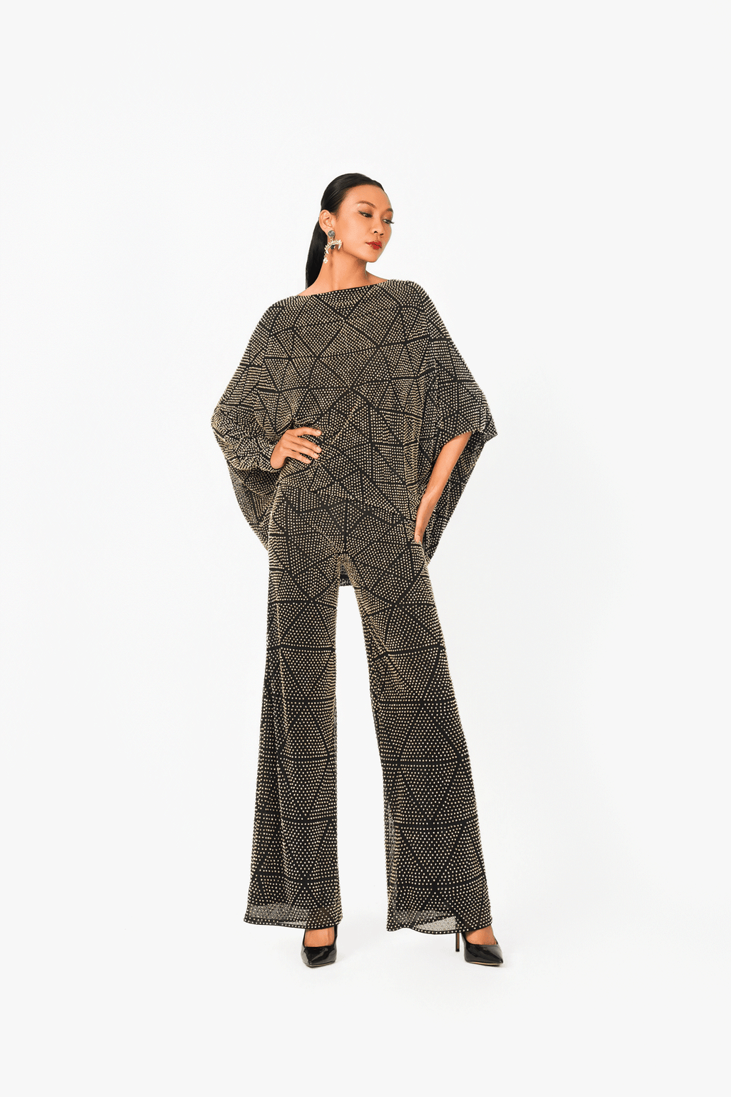 Bat Wing Sleeves Hot Fixed Top
