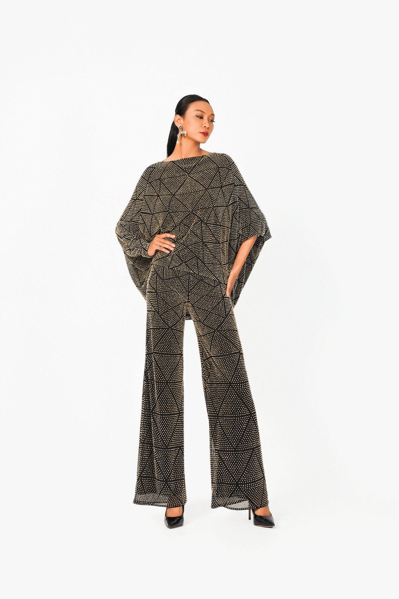 Bat Wing Sleeves Hot Fixed Top