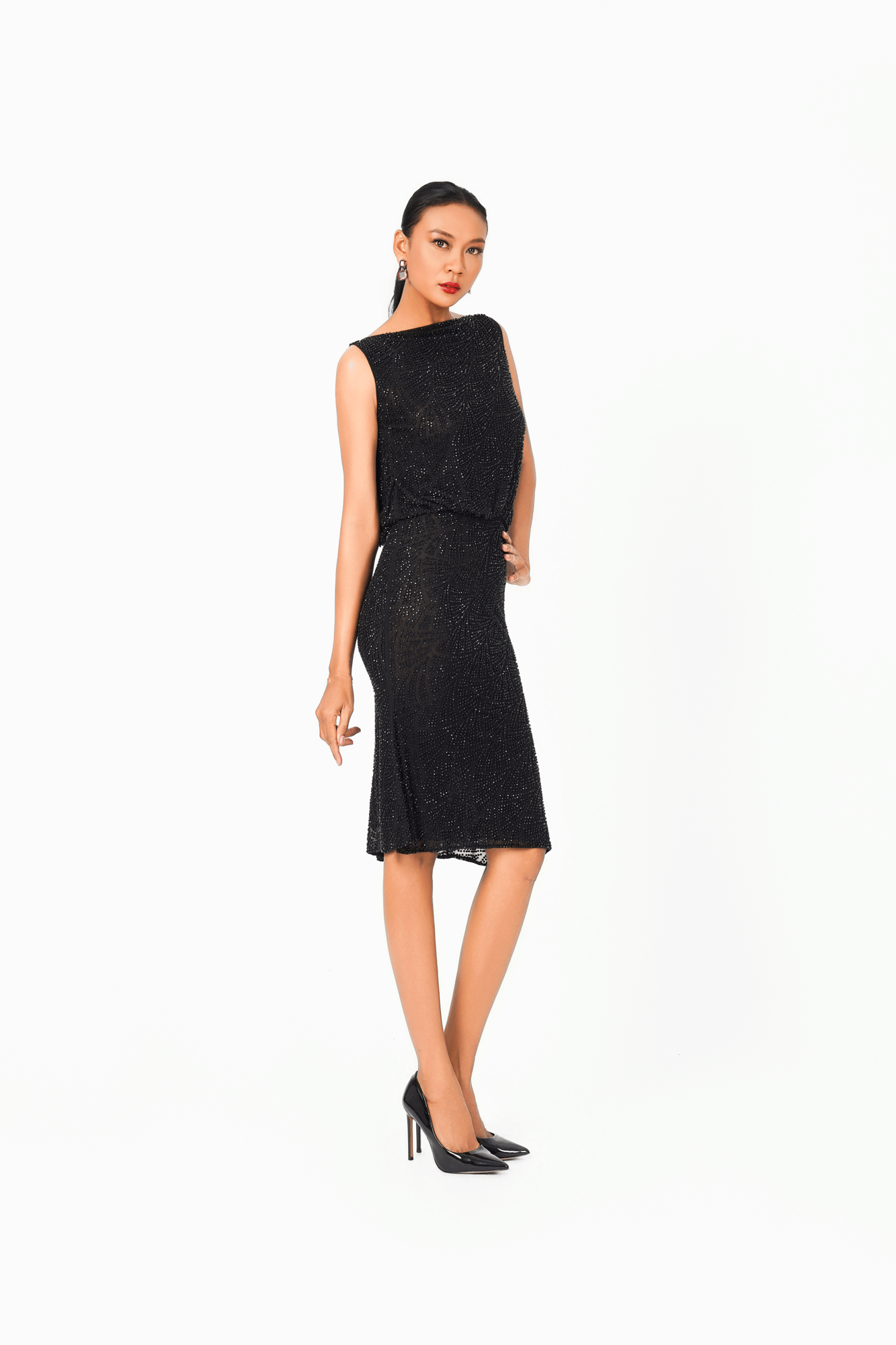 Sleeveless Hot Fixed Cocktail Dress