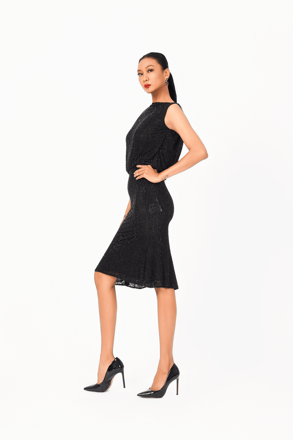 Sleeveless Hot Fixed Cocktail Dress