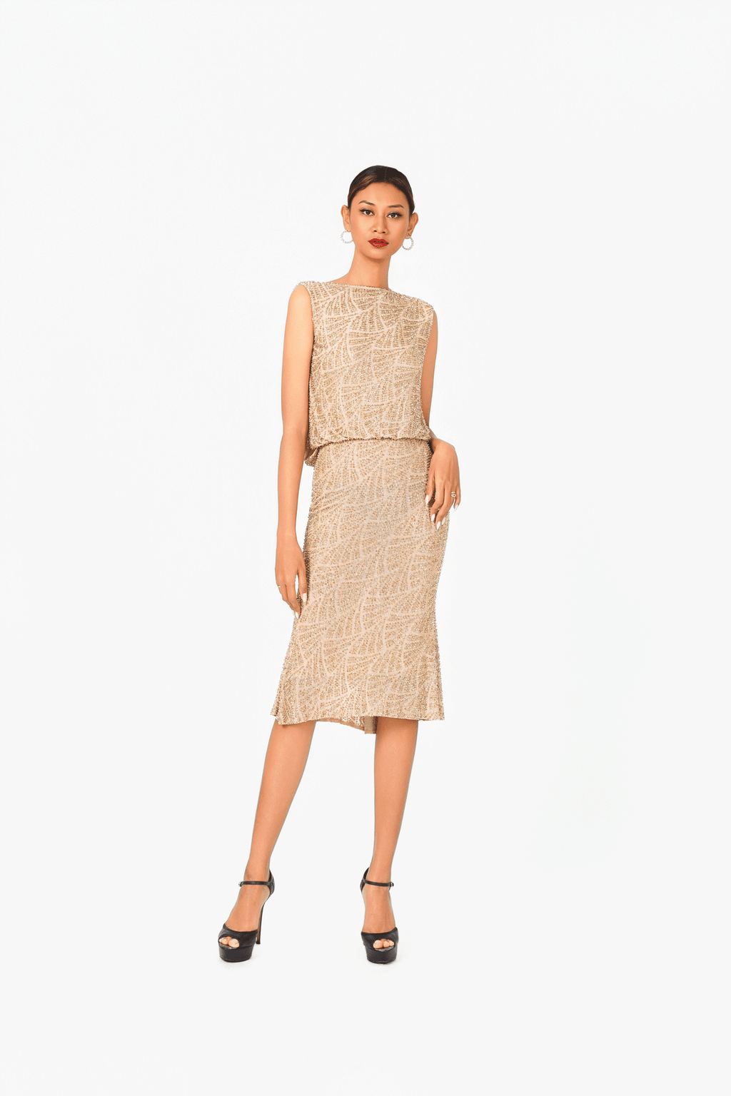 Sleeveless Hot Fixed Cocktail Dress