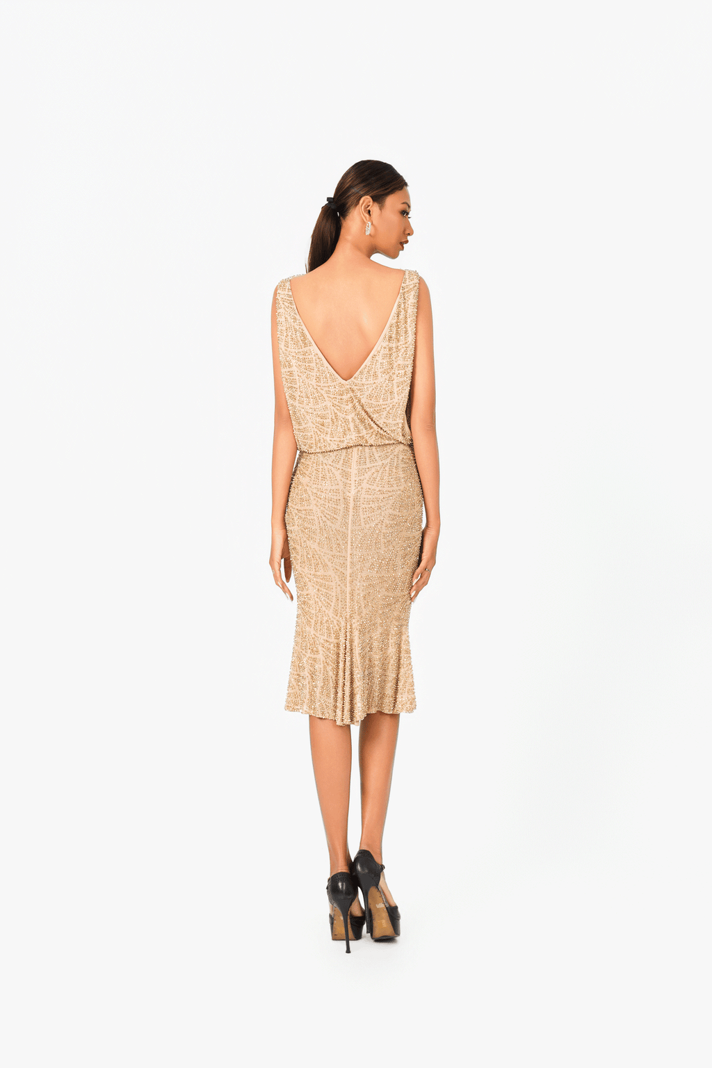 Sleeveless Hot Fixed Cocktail Dress