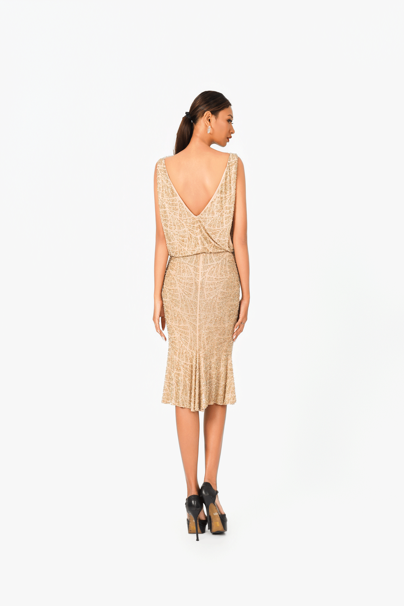 Sleeveless Hot Fixed Cocktail Dress