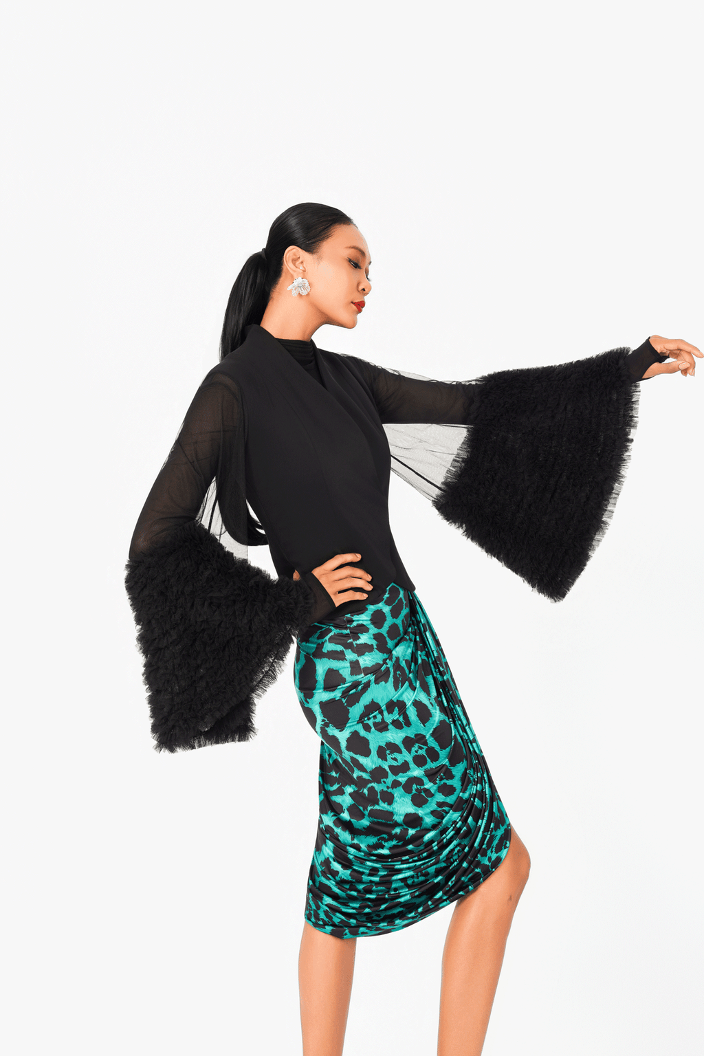 Puff See-through Sleeves Jacket