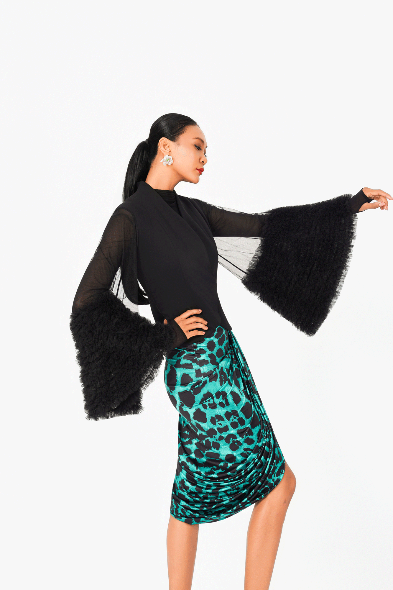 Puff See-through Sleeves Jacket
