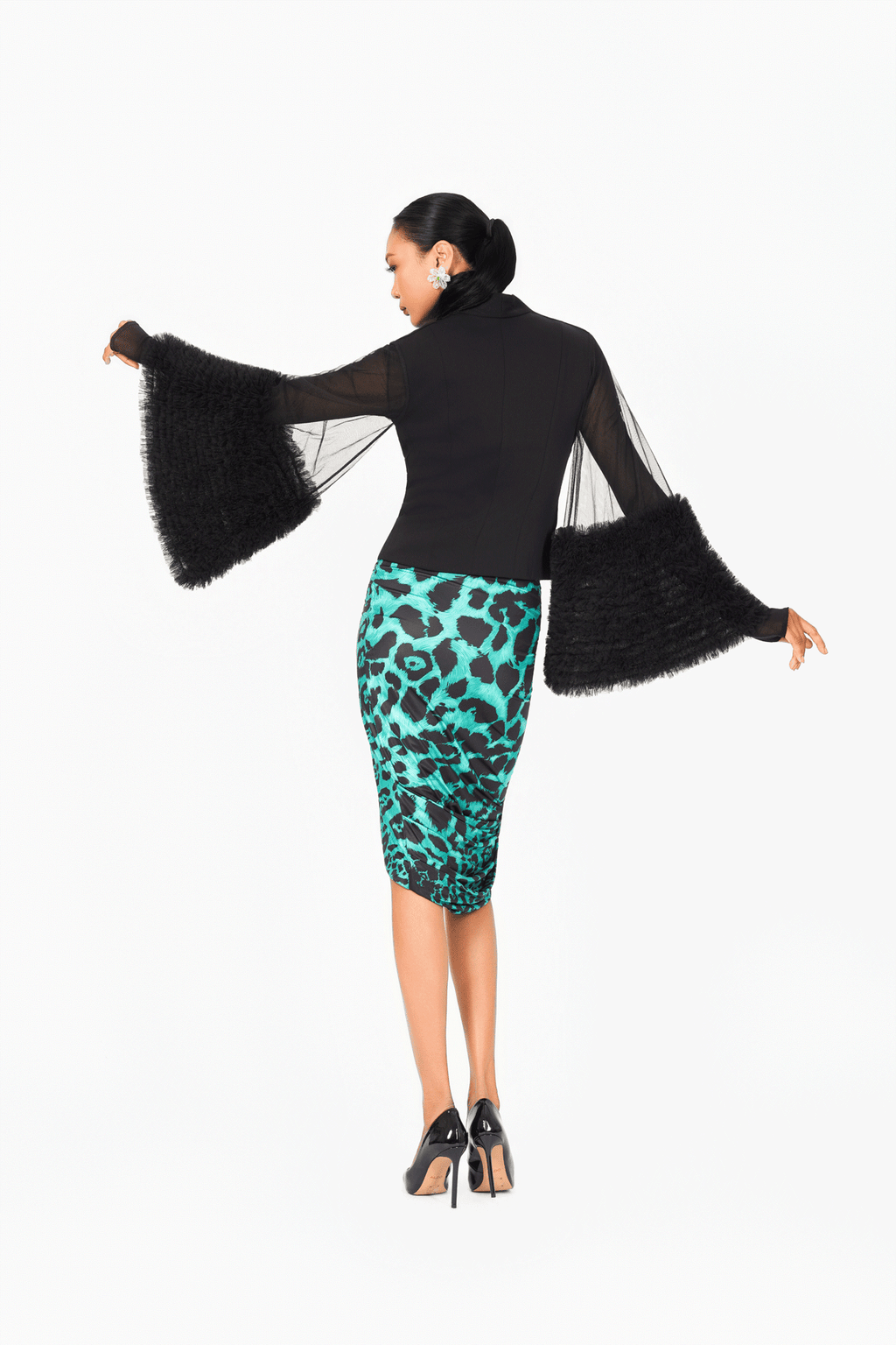 Puff See-through Sleeves Jacket