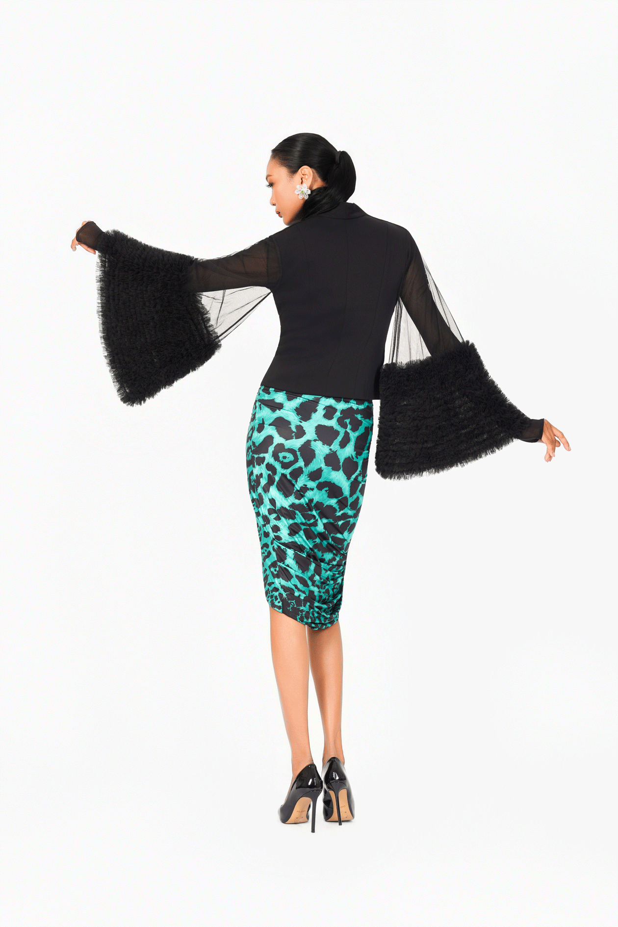 Puff See-through Sleeves Jacket