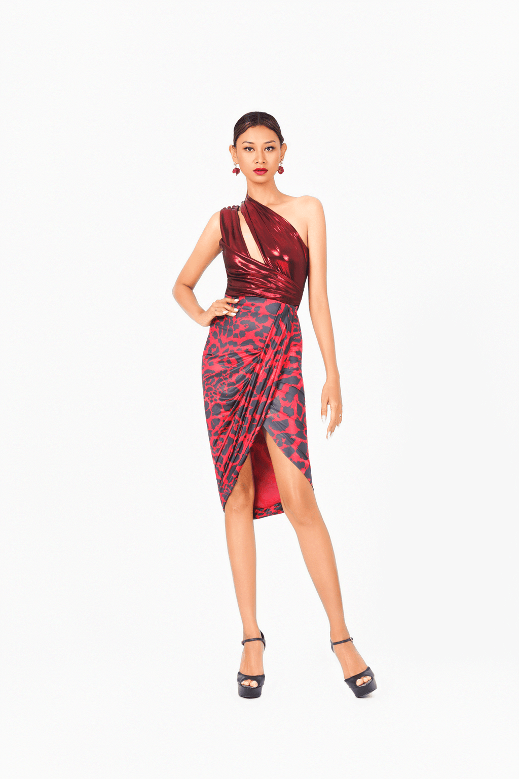 Asymmetric Sleeveless Bodysuit