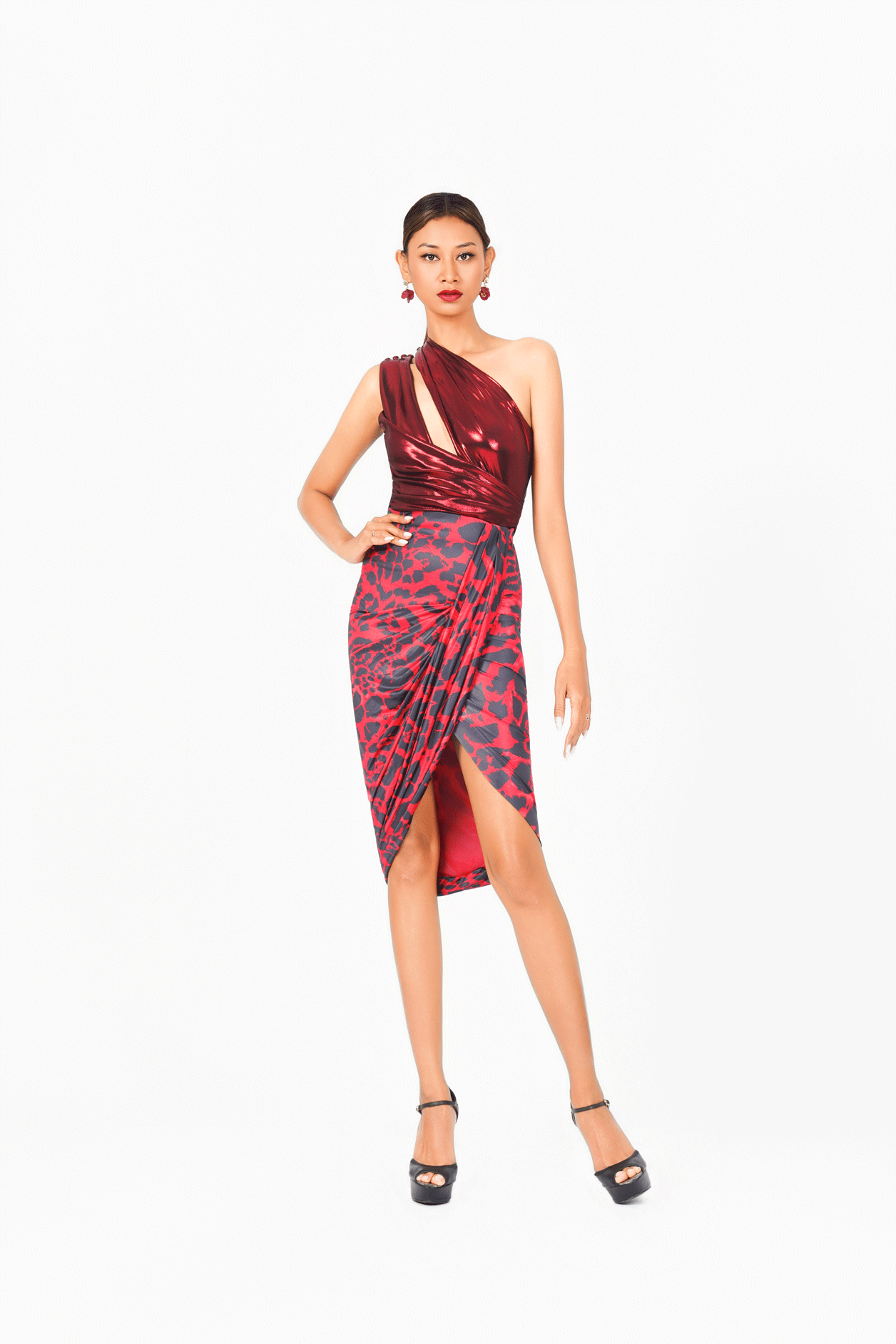 Asymmetric Sleeveless Bodysuit