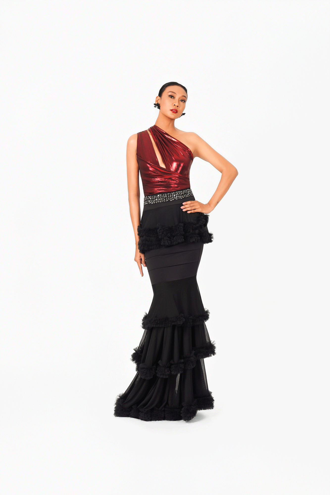 Asymmetric Sleeveless Bodysuit
