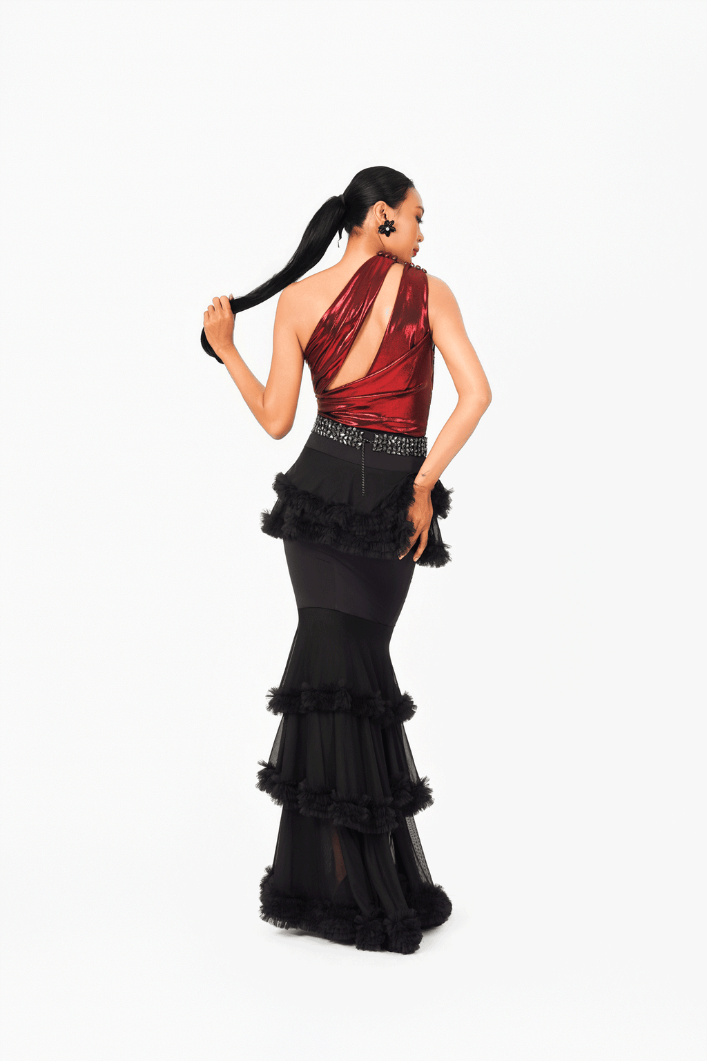 Ruffle Layers Long Skirt
