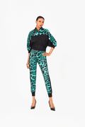 Green Leo Print Pants