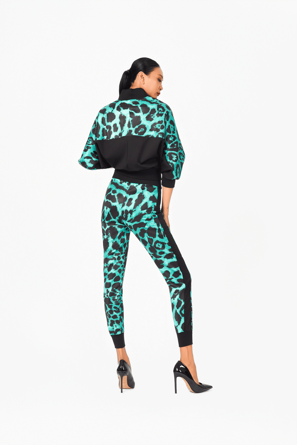 Green Leo Print Pants