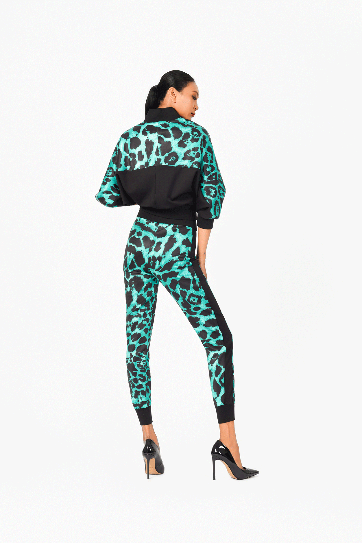 Green Leo Print Pants