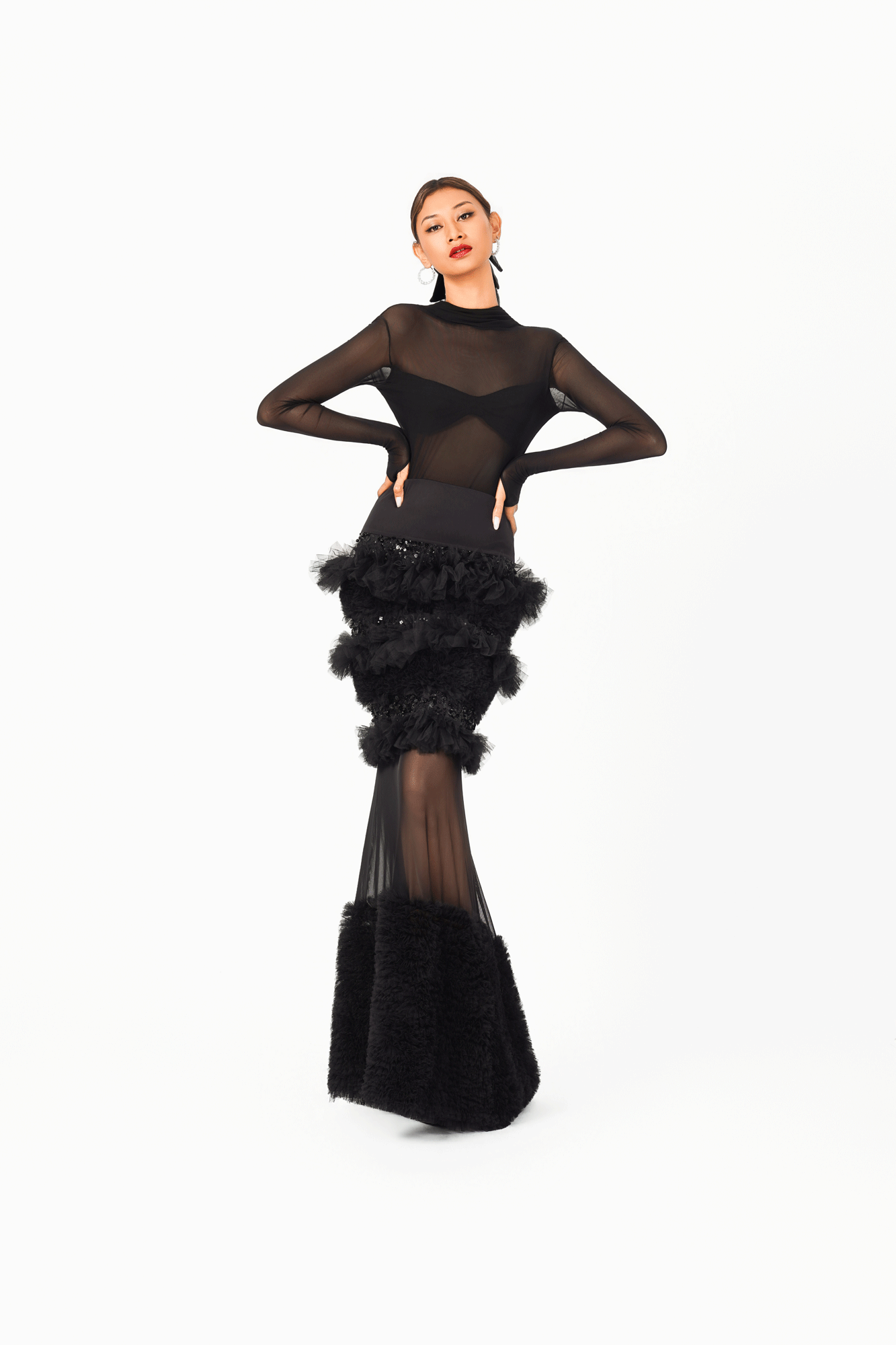 Long Sleeves Open Back Bodysuit
