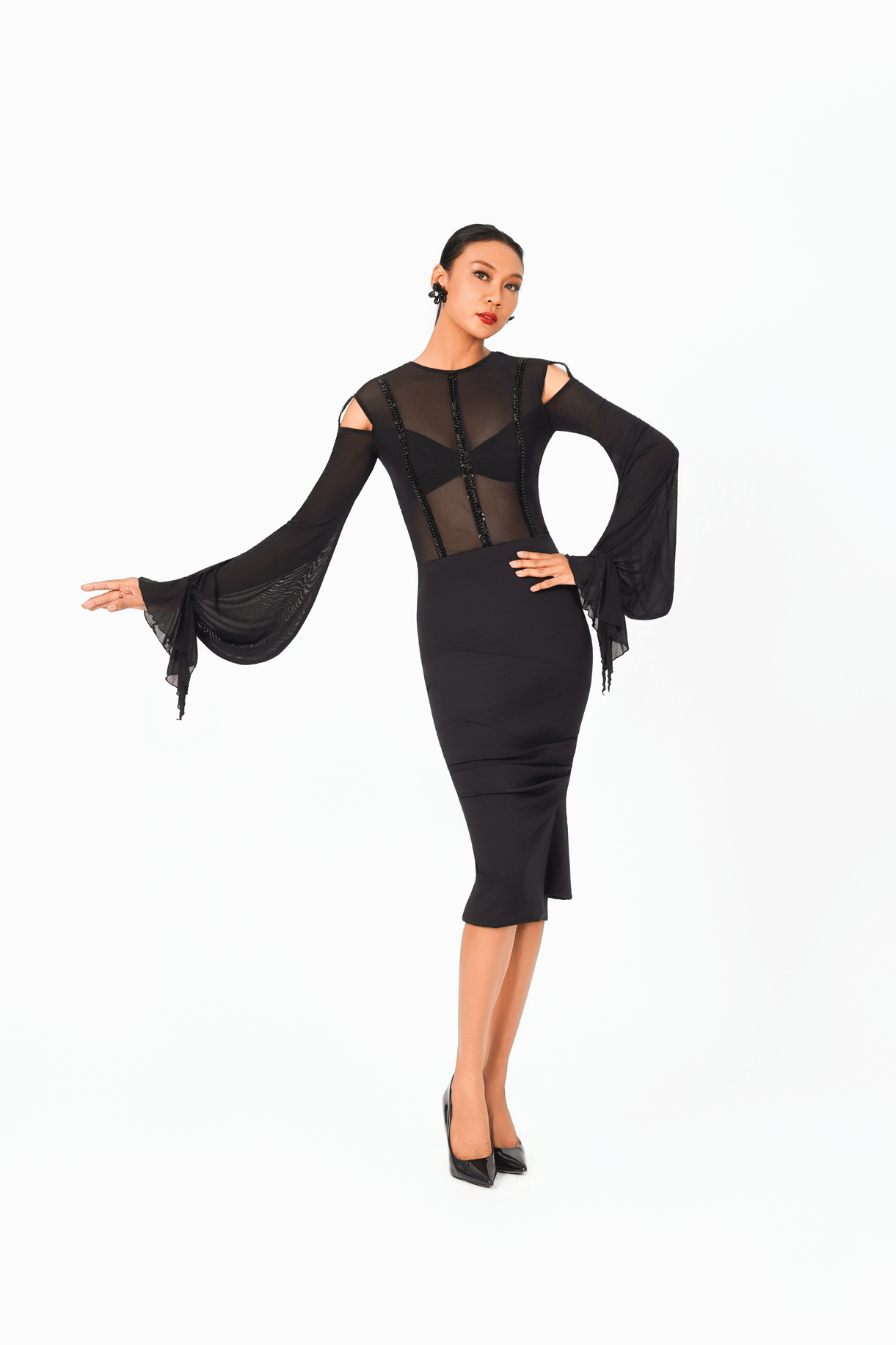 Lace Ruffles Long Sleeves Bodysuit