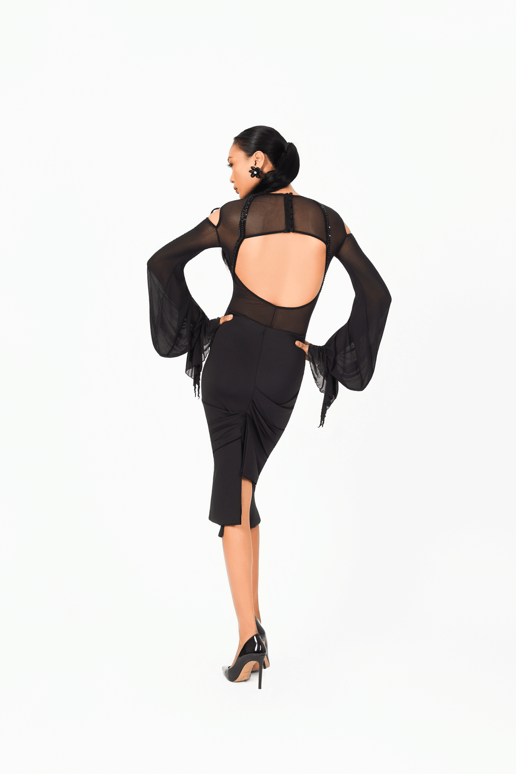 Lace Ruffles Long Sleeves Bodysuit