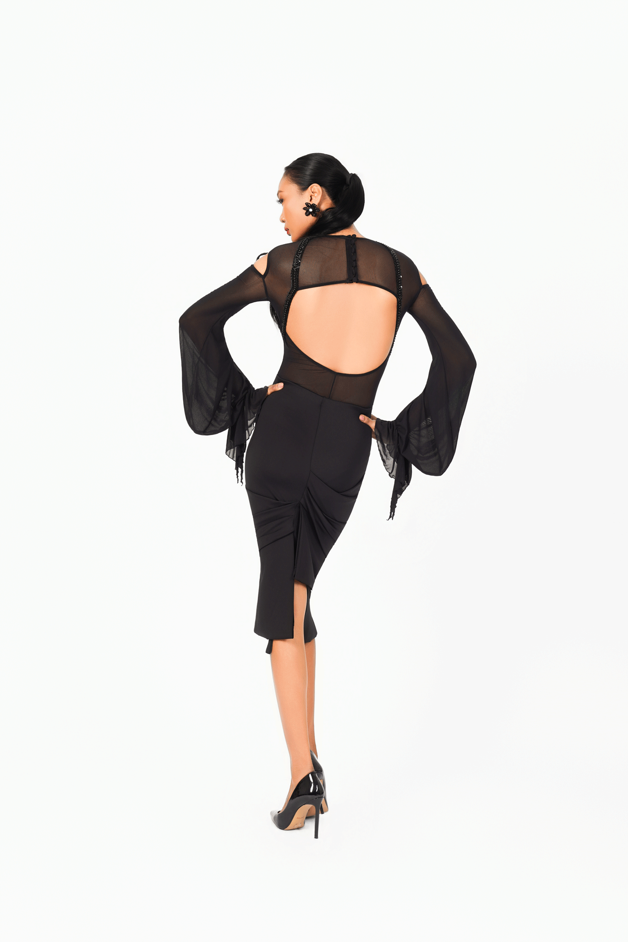 Lace Ruffles Long Sleeves Bodysuit