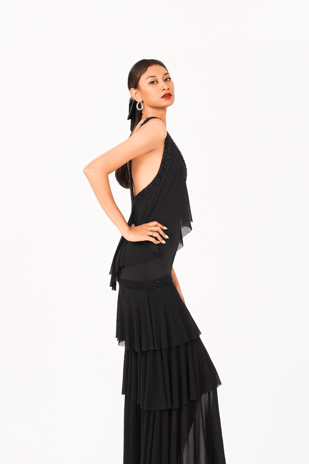 Sleeveless Layers Evening Dress