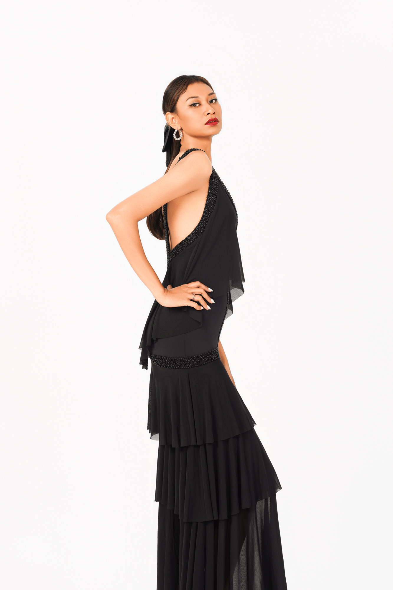 Sleeveless Layers Evening Dress