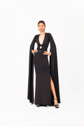 Long Sleeves V-Neck Evening Dress
