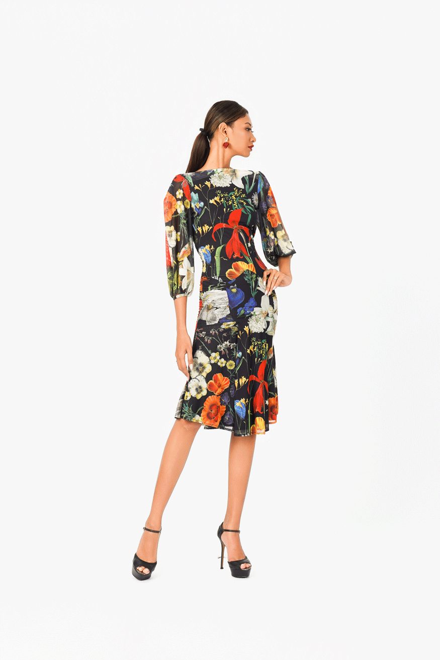 Boat Neck Open Back Cocktail Dress