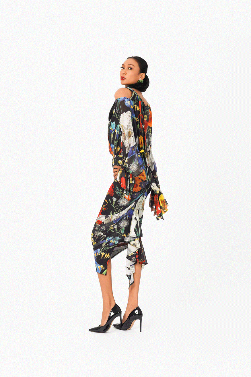 Pleated Short Skirt with Print