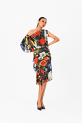 Asymmetric Floral Print Top