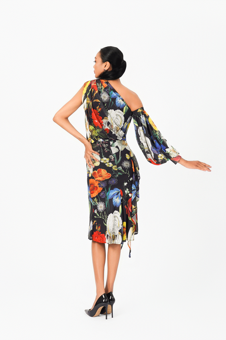 Floral Print Ruffle Short Skirt