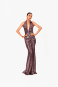 Deep-V Luxury Sequin Evening Dress