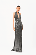 Deep-V Luxury Sequin Evening Dress